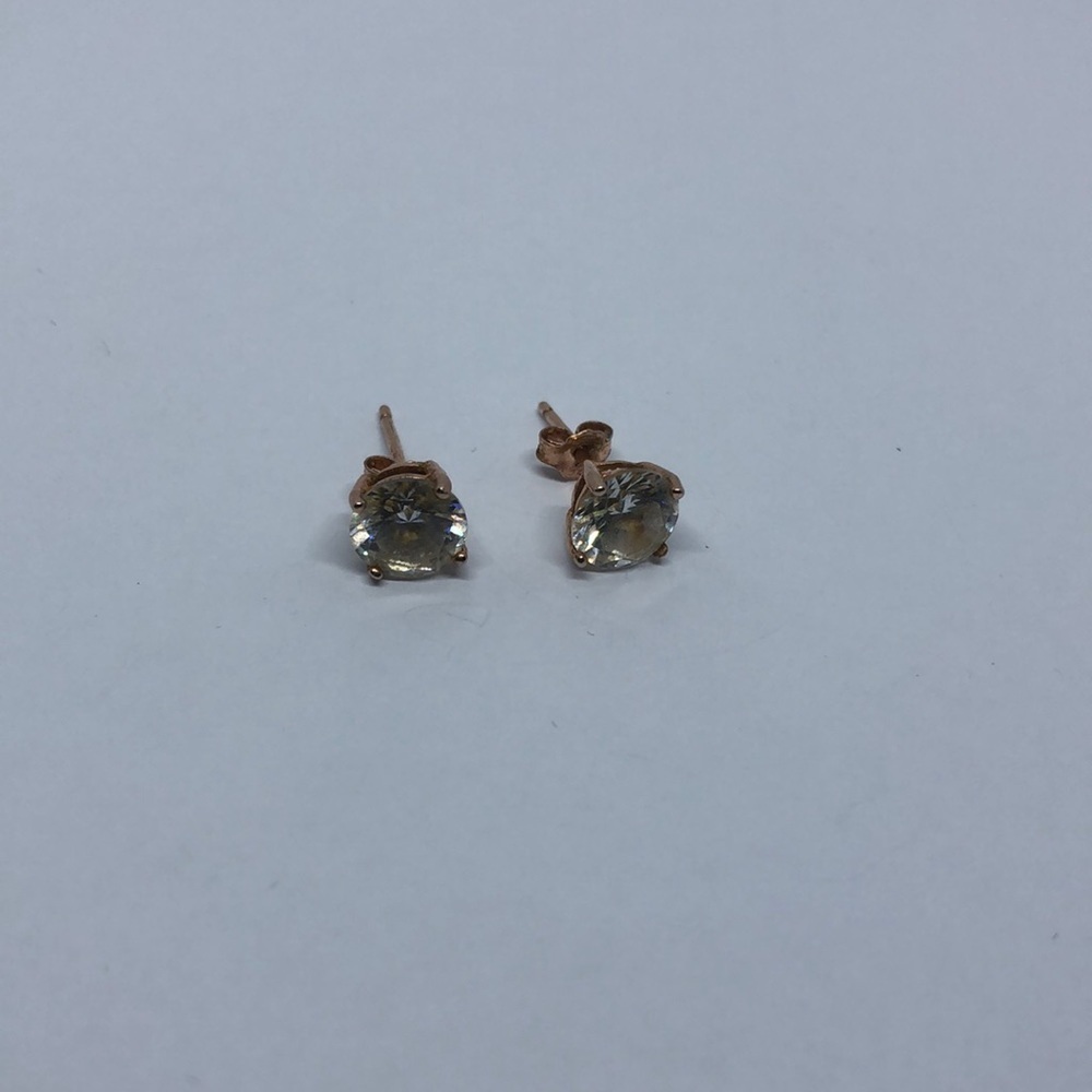 ROSE gold over sterling silver 925 post stud earrings minimalist style